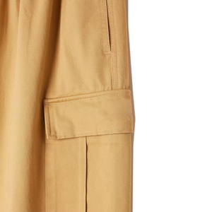 Pantalon cargo homme couleur moutarde, taille élastique, plusieurs poches, style décontracté pour l'automne, en toile respirante - Product Image 3