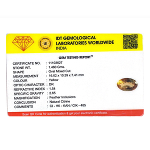 Natural Citrine Loose Stone 7.3 Carat Certified IGI Fine Yellow Orange Red Gemstone for Jewelry Making - Product Image 4