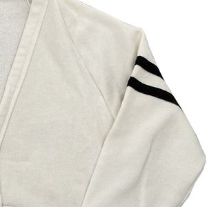 Men's <b>White</b> <b>V</b>-<b>Neck</b> Cardigan <b>Sweater</b> Full Sleeve Solid Color Button Closure Autumn Wear Breathable Cotton Material - Product Image 4