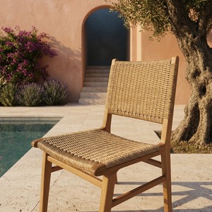Handcrafted Solid Teak Patio Dining <b>Chair</b> Weather Resistant Synthetic Rope Sustainable Plantation Wood Contract Supplier - Product Image 4