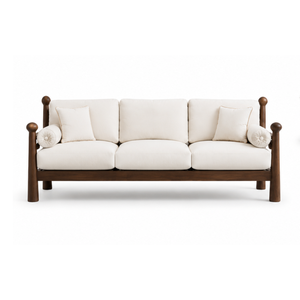Sofá Moderno de 3 Plazas en Madera de Teca Sólida, Tapizado, Muebles para Sala de Estar, Hotel, Villa, Apartamento, Diseño Personalizado - Product Image 1