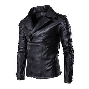 <b>Men</b> Premium Leather <b>Jacket</b> Classic Full Zip Casual Soft Comfortable Durable Regular Fit Everyday Fashion Outerwear Breathable - Product Image 1