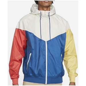Veste à capuche pour homme, coupe-vent sport à blocs de couleur, fermeture éclair intégrale, manches longues, avec poches - Product Image 1