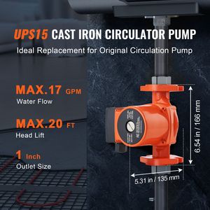 Pompa di Ricircolo Acqua Calda UPS15 58FC 110V 82W 17 GPM a 3 Velocità con Flangia NPT da 1 Pollice per Sistemi HVAC Domestici - Product Image 2