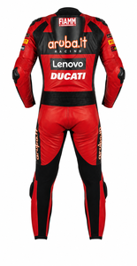 Combinaison de moto Rucati Premium Leather MotoCP Racing 1 pièce, équipement de conduite avec bosse niveau 2 CE, sur mesure - Product Image 2