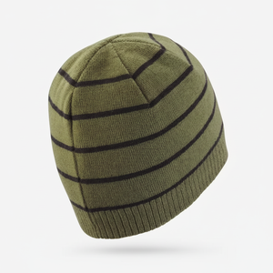 Bonnet unisexe personnalisé en acrylique rayé, tricot côtelé, pour adultes, usage décontracté, ski et plein air, circonférence de la tête 56-58 cm - Product Image 1