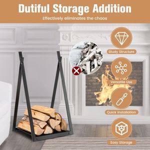 "Raised Base Firewood Rack for Fireplace & <b>Fire</b> <b>Pit</b>" - Product Image 3