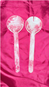 Premium Resin Salad Servers <b>Marbled</b> Finish Serving Spoons Elegant Wavy Handle Decorative Dining Utensils <b>dinnerware</b> - Product Image 3