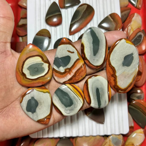 Venta al por mayor de gemas de cuarzo policromo natural con corte cojín, cabujones pulidos de formas y tamaños variados de Rajastán para la fabricación de joyas - Product Image 5