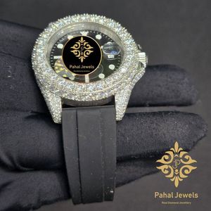 นาฬิกาเพชรหรู Pahal Jewels ตัวเรือนสแตนเลสทรงกลม 40 มม. ระบบควอตซ์ สายซิลิโคนสีดำ สำหรับทุกเพศ - Product Image 2
