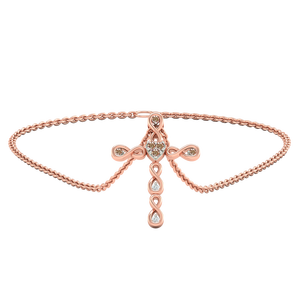 925 Sterling Silver Rose <b>Gold</b> Plated <b>Infinity</b> Cross Pendant <b>Necklace</b> with Heart Detail & Cubic Zirconia | Religious Jewelry - Product Image 6