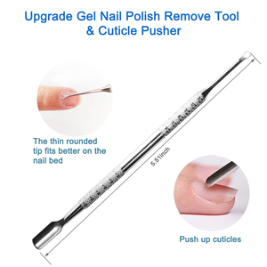 Premium Stainless Steel Manicure Tools 2-Piece Set, Gel Nail Polish Remove Tool & Cuticle Pusher, Cuticle <b>Trimmer</b> & Nail Lifter - Product Image 2