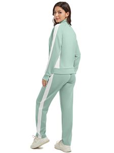 Chándal Deportivo Personalizado de Alta Calidad para Mujer, con Cierre, Rayas, Resistente al Viento y Transpirable, OEM - Product Image 6
