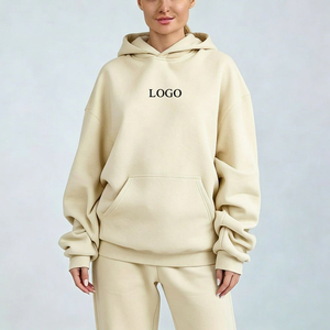 Vente en gros de sweats à capuche en coton pour femmes avec poignets côtelés, demi-zip, coupe ample, avec options de logo pour les marques américaines - Product Image 1