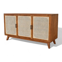 Meuble de rangement rectangulaire en rotin tressé de style luxueux pour salon et mobilier de jardin