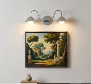 Applique murale double en laiton fait main – Chrome poli, abat-jour en verre dépoli, éclairage moderne - Product Image 6