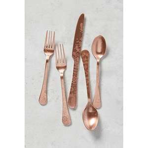 Antique Flatware Sets For Cafe <b>Bakery</b> Supplies Stainless Steel Custom Logo Print Cutlery Set 6 Pieces - Product Image 5