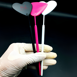 Heart Shape / Pink / Black / <b>White</b> Powder Coated Color lash inspection <b>mirror</b> Eyelash Extension <b>Mirror</b> And Diamond Grip Handle - Product Image 2