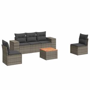 Conjunto de Sofás Modulares Grandes de Ratán Sintético Gris para Jardín, Muebles de Jardín de Alta Calidad en Varias Piezas - Product Image 2