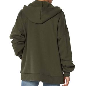 Vente en gros de sweats à capuche courts pour femmes, avec décoration de badges pailletés, en tissu tricoté, mélange polyester/coton, style décontracté, fermeture à cordon uni - Product Image 2