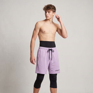 Shorts de sport 2-en-1 pour homme, coupe modeste, avec collants intégrés longueur genou, anti-humidité, pour la gym, la course, l'entraînement et le fitness - Product Image 1