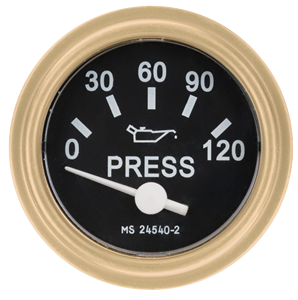 Jauge de pression d'huile HUMVEE 52 mm, bordure verte, cadran noir HWV - Product Image 2