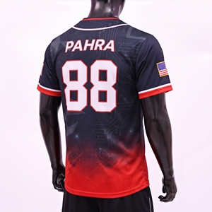 Uniforme de Béisbol, Jersey Corto, Talla Grande, Unisex, Secado Rápido, Transpirable, 100% Poliéster, Sublimado Personalizado, OEM - Product Image 2