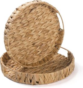 Water Hyacinth Serving Tray Handmade Woven Storage <b>Basket</b> Tray Eco Friendly Home Decor OEM Manufacturer Vietnam - Product Image 2
