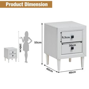 Comodino Multifunzionale in Stile Retrò con 2 Cassetti - Product Image 5