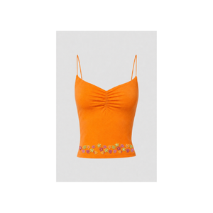 Haut jaune à col halter avec broderie nautique, motif ancre et voilier sur le devant, en coton respirant, pour le printemps/été, usage quotidien - Product Image 5