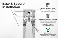 Barre d'appui de sécurité pliable en U polie en acier inoxydable pour salle de bain et toilettes