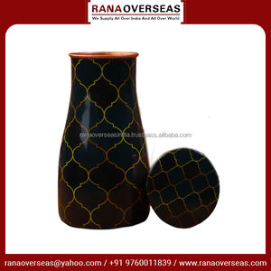 Tarro de botella de agua de cobre puro impreso esmaltado geométrico al por mayor personalizado para agua potable a precio razonable - Product Image 6