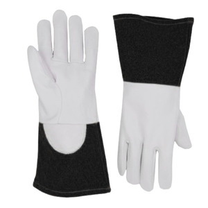 Gants de soudage TIG en cuir de chèvre et croûte de vache, robustes, certifiés CE, réfléchissants, pour la construction, la protection des mains et la protection thermique pour le barbecue - Product Image 2