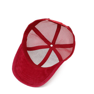 หมวกเบสบอลตาข่าย 6 แผง สีแดง สำหรับผู้ชาย ฤดูร้อน หมวกกำมะหยี่แบบ Trucker - Product Image 2