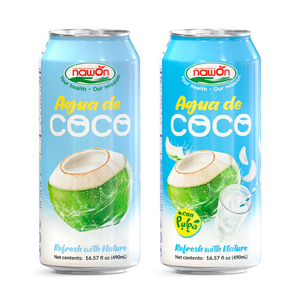 Eau de coco avec pulpe 490ml en canette – Prix de gros OEM/ODM – Boisson naturelle rafraîchissante faible en calories - Product Image 1