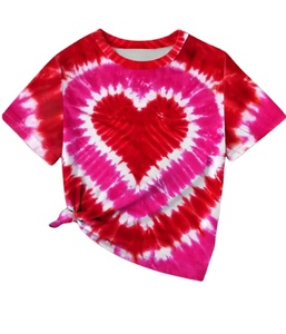 T-shirt à manches courtes imprimé tie dye pas cher T-shirts respirants confortables pour les filles d'été - Product Image 4