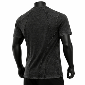 T-shirt pour homme 100% coton, lavage à l'acide, personnalisé, toucher premium, sur mesure, respirant, écologique, imprimé numérique vintage - Product Image 2
