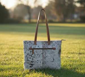 Sac fourre-tout en cuir véritable fait main avec poils de vache, pour femme, mode, logo personnalisé, fermeture éclair, broderie, vente en gros LHTB-0063 - Product Image 4