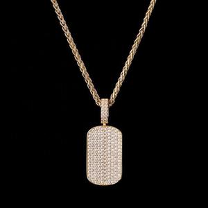 18K Gold Plated <b>Dog</b> Pendant With Round Brilliant Cut Diamonds Micro Pave Men's Hip Hop Charm Gift - Product Image 1