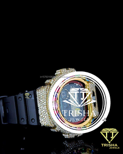 Reloj Personalizado con Bisel de Gemas Arcoíris y Diamantes Moissanite en Plata de Ley 925, Reloj Digital con Incrustaciones de Diamantes - Product Image 3