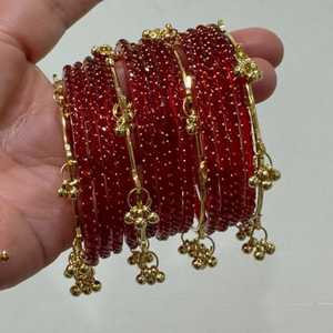 Ensemble de bracelets en verre perlé vert or, style indien, tendance, tailles assorties, prix bas, exportation mondiale, directement de l'usine - Product Image 6
