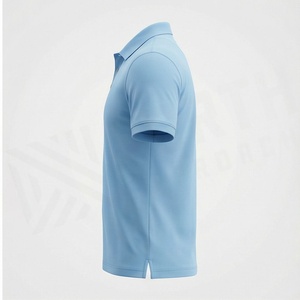 เสื้อโปโลผู้ชาย สไตล์ทันสมัย ผ้าโพลีเอสเตอร์ 100% ระบายอากาศได้ดี ผ้าถักลายเรียบ  รับสกรีนโลโก้ สีตามสั่ง ทรงพอดีตัว - Product Image 3