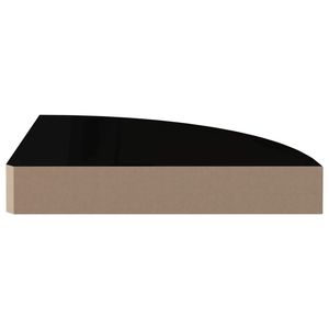 Ripiano ad angolo mobile in MDF nero lucido 9.8 "x 9.8" x 1.5 "elegante da parete e da esposizione - Product Image 4