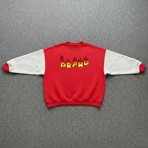 เสื้อสเวตเชิ้ตผู้ชายคุณภาพสูง สไตล์สตรีทแวร์ ล้างสีแบบแอซิด บล็อกสีตัดกัน ปักโลโก้ตามสั่ง เนื้อผ้าหนา - Product Image 1