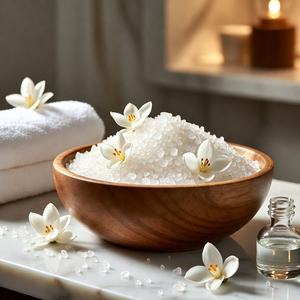Sel de Bain Naturel Blanc à Grains Fins Sculptés – Thérapie Spa Minérale de Luxe pour une Relaxation Corporelle Apaisante – Mélange de Bien-être Cristallin et Lissant pour le Corps - Product Image 3