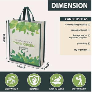 Bolsa de Mano Minimalista de Lona de Algodón, Reutilizable, Ecológica, con Asas Resistentes para Compras, Oficina, Playa y Viajes - Product Image 2
