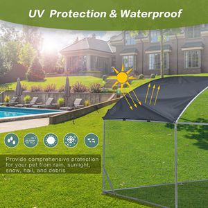 กรงสัตว์ปีกกันน้ำขนาดใหญ่13.1x9.8x6.6ฟุตกรงเงินหลังคาโดมเดินเข้าบ้านไก่พร้อมเล้าไก่สำหรับกระต่ายเป็ด - Product Image 4