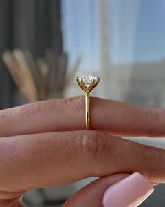 Anillo Solitario de Diamante de Corte Redondo de Moda para Mujer, Cultivado en Laboratorio, 2.02CT, con Oro Sólido de 18K, Regalo de Promesa para Amantes, para Bodas y Fiestas - Product Image 4