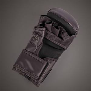 Gants de combat MMA professionnels en cuir noir mat, respirants, anti-humidité, fermeture à lacets, logo personnalisé, entraînement - Product Image 5