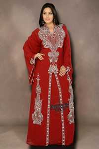 Ensemble 2 pièces de luxe AWAIS HOUSE pour femmes musulmanes, robe longue en velours uni perlé, lavable, coupe trapèze, vente en gros - Product Image 3